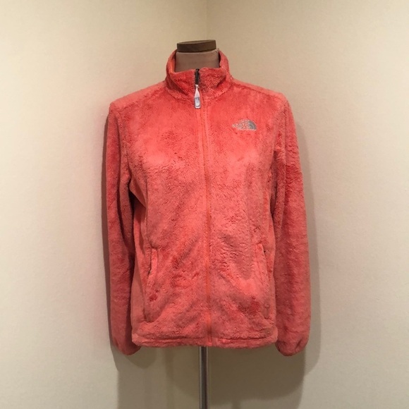North Face Osito Plush Fleece Teddy Jacket Size Medium Orange - Picture 2 of 13